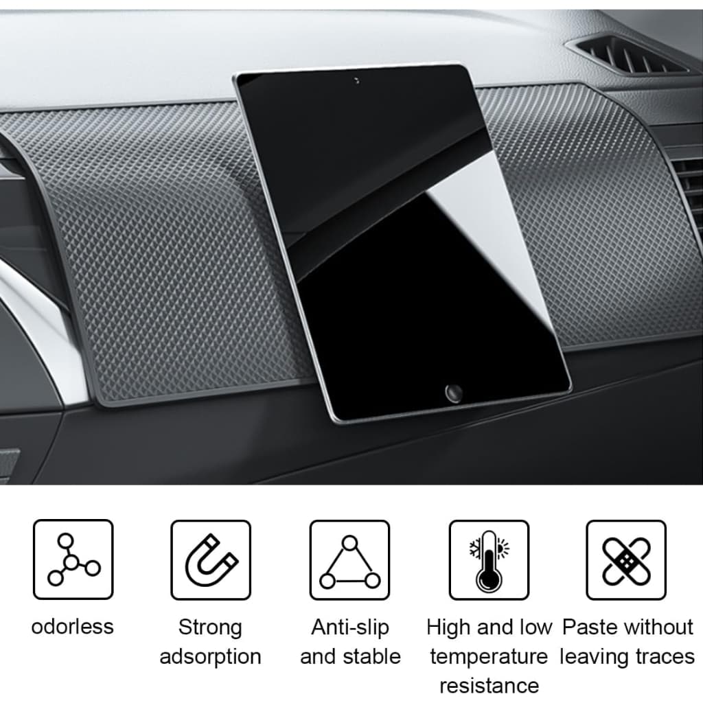 แดชบอร์ดรถเสื่อกันลื่น,10.63 "5.9 "ทนอุณหภูมิสูง PU Auto Dash คอนโซลกล่องเก็บ,ตารางรูปแบบ Fixate Gripping เจล Pad สําหรับโทรศัพท์ GPS เหรียญคีย์ รูปที่ 6