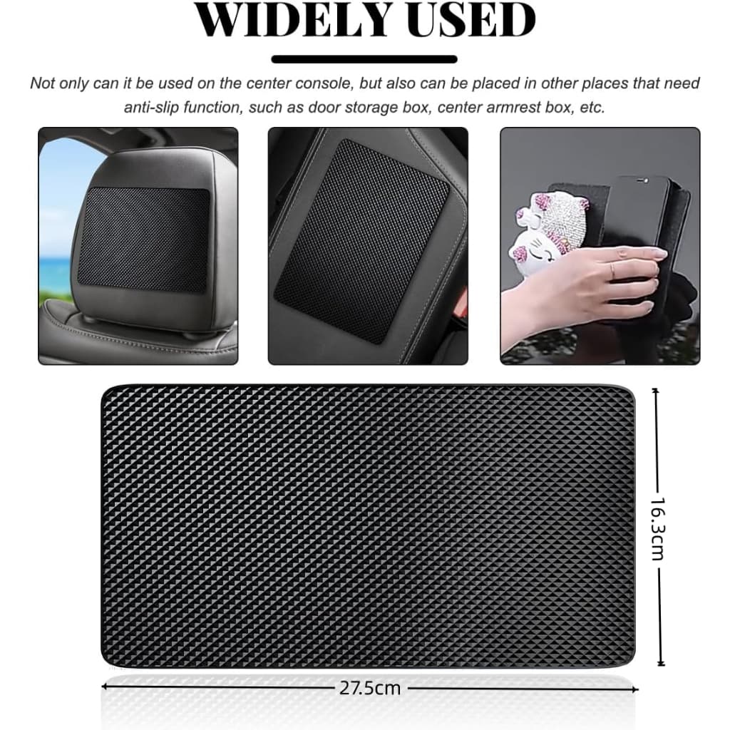 แดชบอร์ดรถเสื่อกันลื่น,10.63 "5.9 "ทนอุณหภูมิสูง PU Auto Dash คอนโซลกล่องเก็บ,ตารางรูปแบบ Fixate Gripping เจล Pad สําหรับโทรศัพท์ GPS เหรียญคีย์ รูปที่ 5
