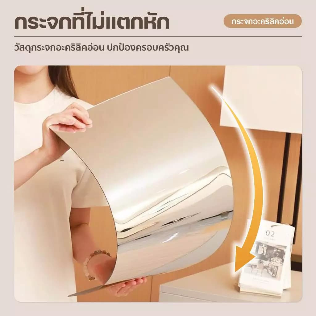 กระจกติดผนัง HD 30X60 ซม. ติดด้วยตนเอง ยาวเต็มบาน สําหรับโต๊ะเครื่องแป้งห้องน้ํา รูปที่ 8