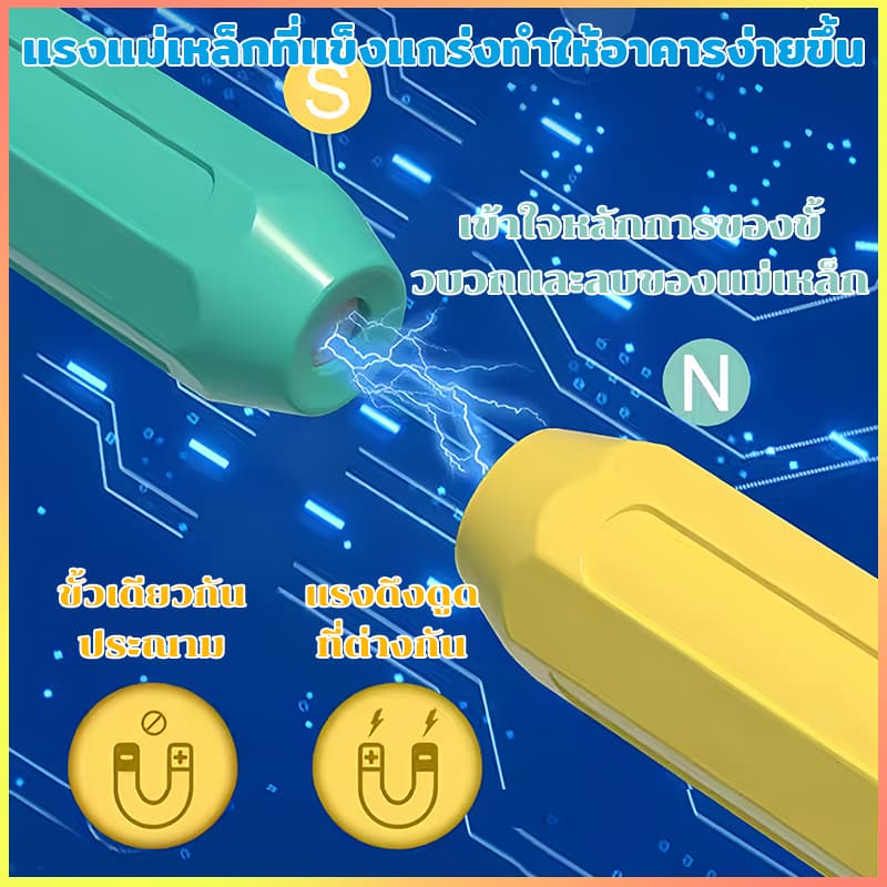 108pcs ตัวต่อแม่เหล็ก ของเล่นตัวต่อแม่เหล็ก บล็อคตัวต่อแม่เหล็ก เด็กแม่เหล็กเบสบอลบล็อก สร้างจินตนาการ เกมสมอง รูปที่ 3