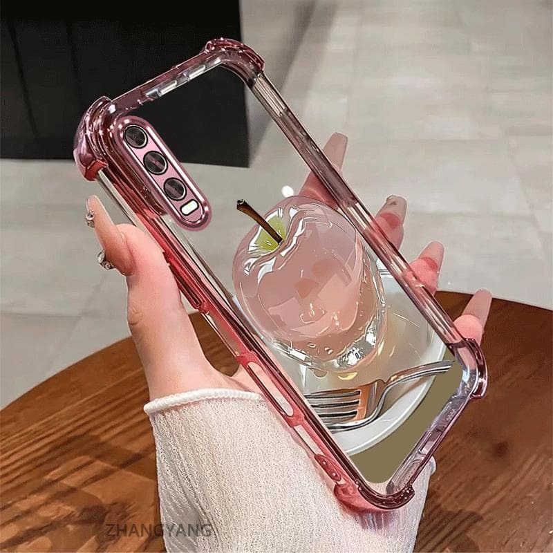 สําหรับ vivo y20 y20s y12s y20i y12a เคสโทรศัพท์กันกระแทกด้วยไฟฟ้าความงามความละเอียดสูงคริสตัลดีไซน์ใหม่น่ารักภาพแอปเปิ้ลซิลิโคน TPU soft case รูปที่ 1