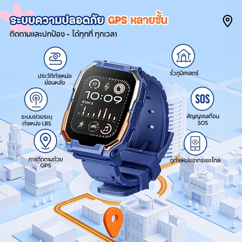 Kiumo สมาร์ทวอทช์เด็ก smartwatch ภาษาไทย นาฬิกาโทรศัพท์เด็ก นาฬิกามัลติฟังก์ชั่น หมุนได้กันน้ำตำแหน่ง ของเล่นเด็ก ของขวัญสำหรับเด็ก นาฬิกาเด็ก นาฬิกาสมาร์ทวอทช์สำหรับนักเรียน ประกัน2ปี ของขวัญสำหรับเด็ก ของขวัญวันปัจฉิม ของเล่นเสริมพัฒนาการ รูปที่ 4