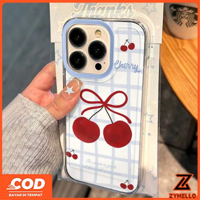 สําหรับOPPO A6X A6 A6 PRO A5i A3 A5X A5 5G A3X A5 PRO A3 PRO A38 A79 A58 A18 A57 2022 A17 A95 ลายสก๊อตสดกันกระแทกTPUโทรศัพท์มือถือกรณีเชอร์รี่โบว์โทรศัพท์มือถือกรณี รูปที่ 5