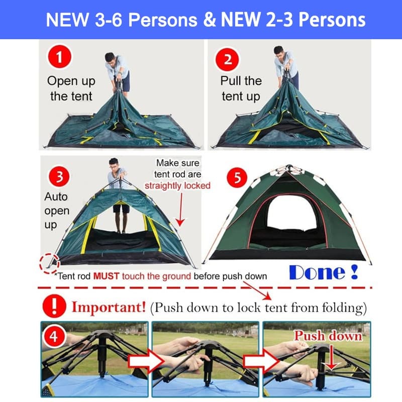 TRAVELCUL เต็นท์อัตโนมัติสำหรับการตั้งแคมป์ 2/4/6/8Person เต็นท์กลางแจ้งแบบพกพาแบบพับได้ตั้งแคมป์ครอบครัว รูปที่ 8
