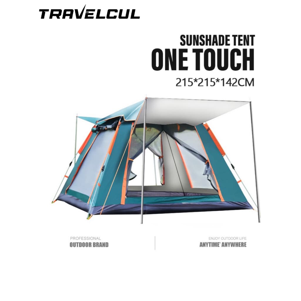 TRAVELCUL เต็นท์อัตโนมัติสำหรับการตั้งแคมป์ 2/4/6/8Person เต็นท์กลางแจ้งแบบพกพาแบบพับได้ตั้งแคมป์ครอบครัว รูปที่ 1