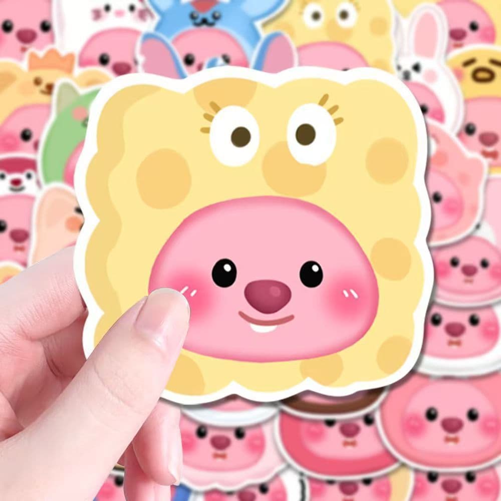 จัดส่งจากประเทศไทย 200แผ่น บีเวอร์ น่ารักอิโมติคอนแพ็คสติ๊กเกอร์โน๊ตบุ๊คถ้วยน้ําสติกเกอร์โทรศัพท์มือถือ รูปที่ 8