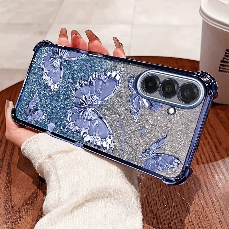 SAMSUNG เคสโทรศัพท์สําหรับSamsung Galaxy A56 A36 A26 A16 A55 A35 A25 A15 A54 A34 A14 A13 5G 4G A24 A04S 4G Elegantผีเสื้อG Glitterแป้งกันกระแทกฝาครอบป้องกัน รูปที่ 3