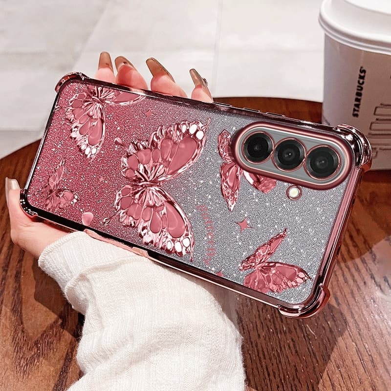 SAMSUNG เคสโทรศัพท์สําหรับSamsung Galaxy A56 A36 A26 A16 A55 A35 A25 A15 A54 A34 A14 A13 5G 4G A24 A04S 4G Elegantผีเสื้อG Glitterแป้งกันกระแทกฝาครอบป้องกัน รูปที่ 2
