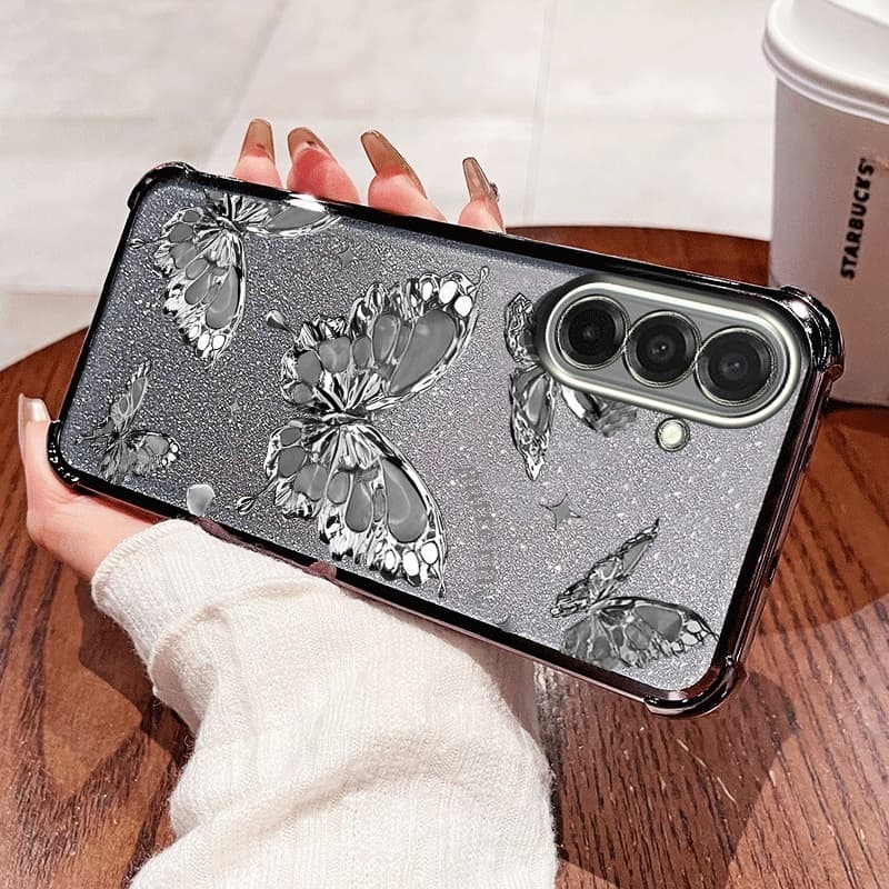 SAMSUNG เคสโทรศัพท์สําหรับSamsung Galaxy A56 A36 A26 A16 A55 A35 A25 A15 A54 A34 A14 A13 5G 4G A24 A04S 4G Elegantผีเสื้อG Glitterแป้งกันกระแทกฝาครอบป้องกัน รูปที่ 4