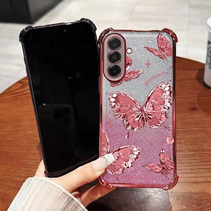 SAMSUNG เคสโทรศัพท์สําหรับSamsung Galaxy A56 A36 A26 A16 A55 A35 A25 A15 A54 A34 A14 A13 5G 4G A24 A04S 4G Elegantผีเสื้อG Glitterแป้งกันกระแทกฝาครอบป้องกัน รูปที่ 8