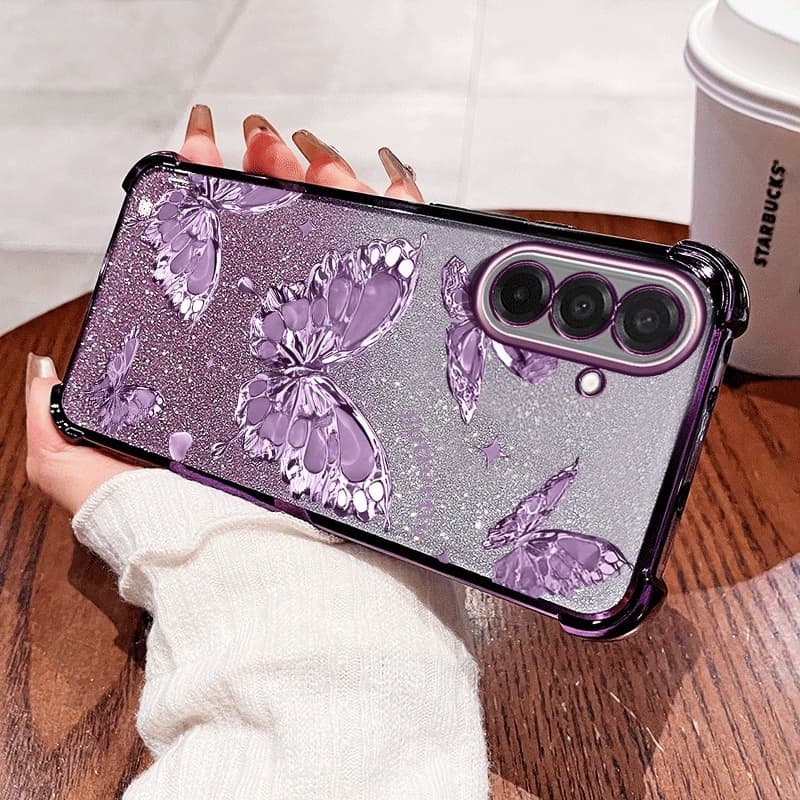 SAMSUNG เคสโทรศัพท์สําหรับSamsung Galaxy A56 A36 A26 A16 A55 A35 A25 A15 A54 A34 A14 A13 5G 4G A24 A04S 4G Elegantผีเสื้อG Glitterแป้งกันกระแทกฝาครอบป้องกัน รูปที่ 1