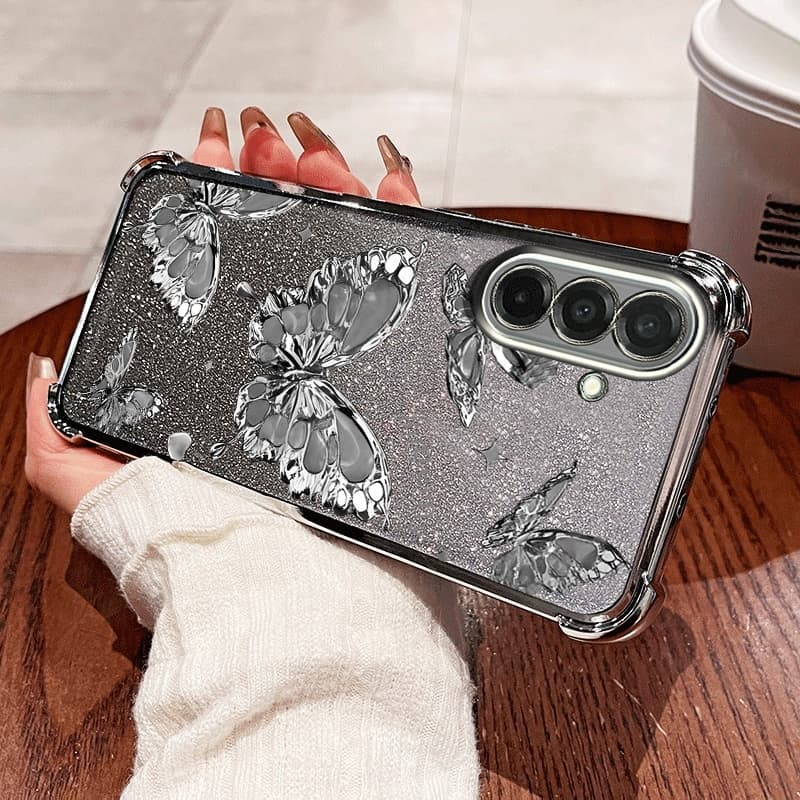SAMSUNG เคสโทรศัพท์สําหรับSamsung Galaxy A56 A36 A26 A16 A55 A35 A25 A15 A54 A34 A14 A13 5G 4G A24 A04S 4G Elegantผีเสื้อG Glitterแป้งกันกระแทกฝาครอบป้องกัน รูปที่ 5