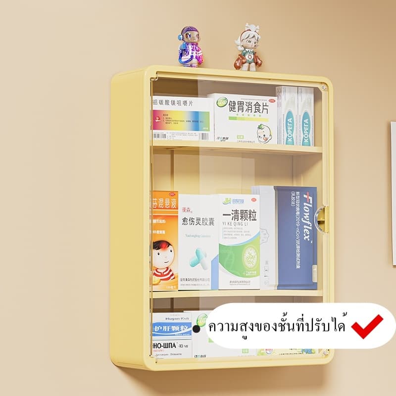 ตู้ยาสามัญประจำบ้าน ติดผนัง กล่องเก็บของ ชั้นวางของ กล่องเก็บของ สินค้าของแท้คุณภาพดีจัดระเบียบเก็บยาให้เป็นที่ รูปที่ 3