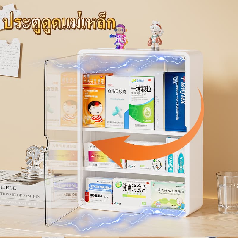 ตู้ยาสามัญประจำบ้าน ติดผนัง กล่องเก็บของ ชั้นวางของ กล่องเก็บของ สินค้าของแท้คุณภาพดีจัดระเบียบเก็บยาให้เป็นที่ รูปที่ 5