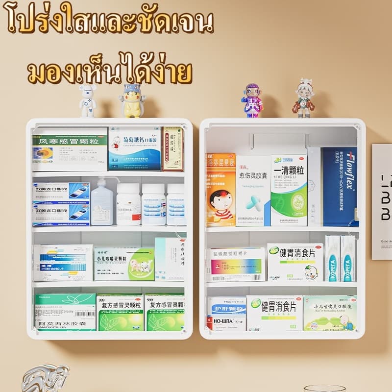 ตู้ยาสามัญประจำบ้าน ติดผนัง กล่องเก็บของ ชั้นวางของ กล่องเก็บของ สินค้าของแท้คุณภาพดีจัดระเบียบเก็บยาให้เป็นที่ รูปที่ 1