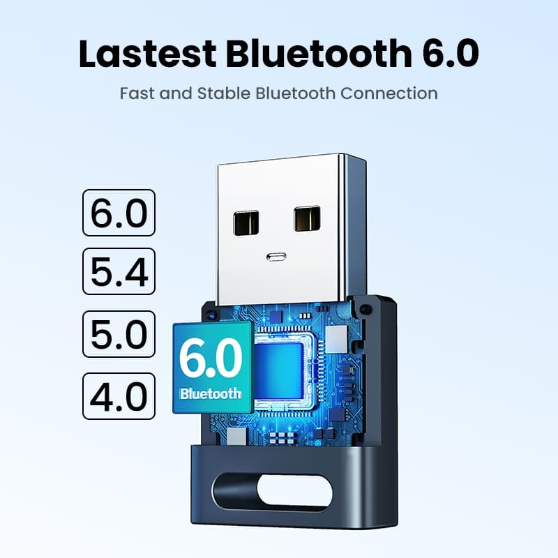 UGREEN อะแดปเตอร์รับส่งสัญญาณ USB บลูทูธ 5.0 5.3 EDR Dongle สําหรับหูฟังบลูทูธไร้สาย PC รูปที่ 3