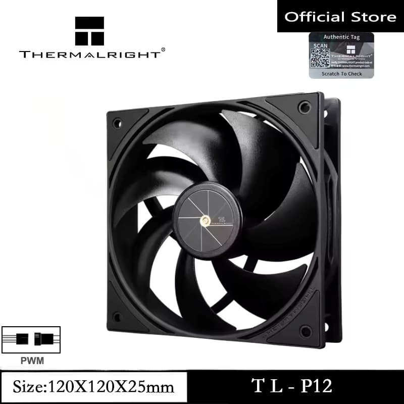 Thermalright TL-P12 พัดลม CPU 12 ซม.พัดลม 4pin PWM Connector เงียบ CPU พัดลมระบายความร้อนคอมพิวเตอร์กรณี Cooler พัดลม S-FDB แบริ่งสูงสุด 1500 RPM พัดลมระบายความร้อน รูปที่ 1