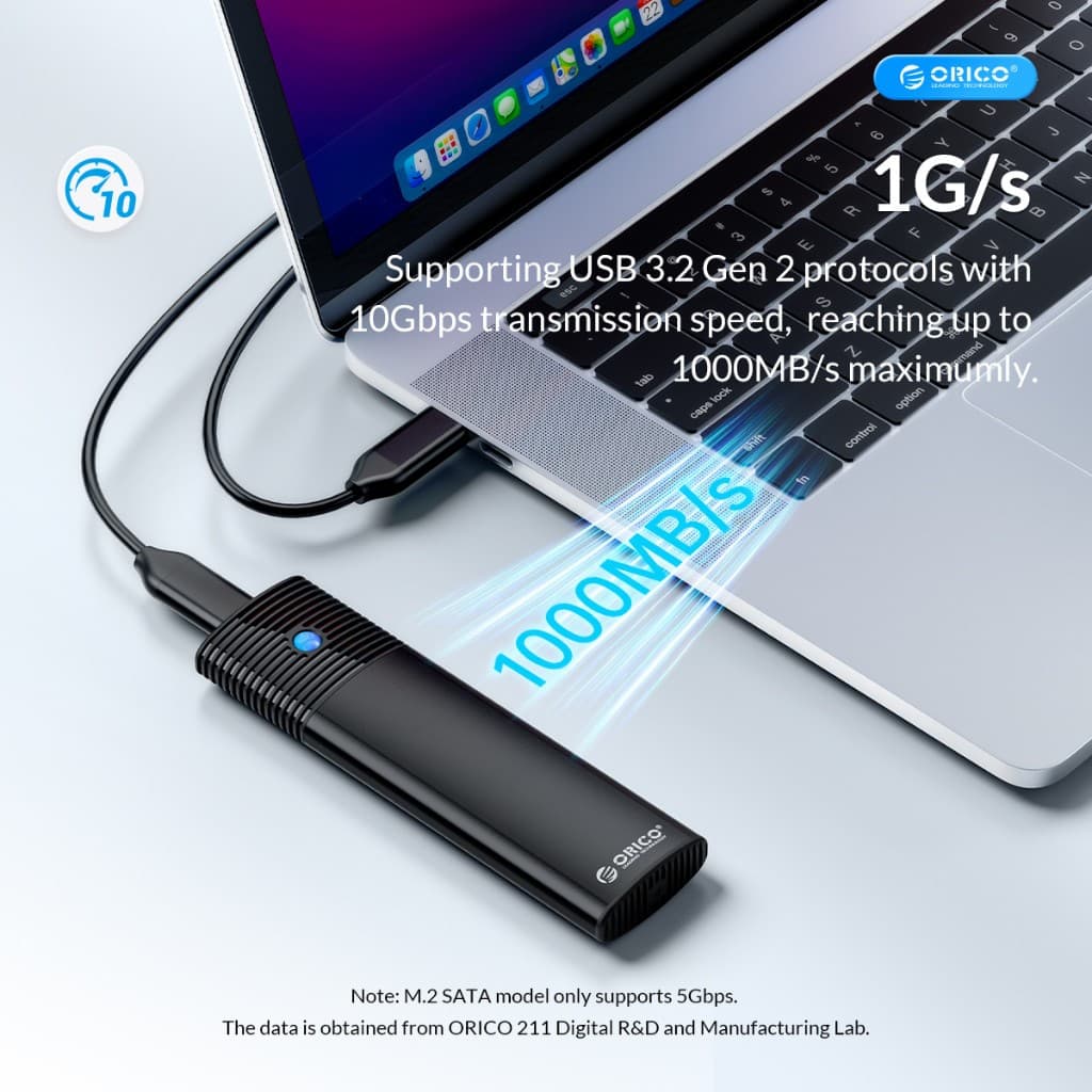 ORICO M2 SSD Enclosure USB3.0 Type-C NVMe PCIe - เหมาะกับ NGFF NVME SSD เหมาะสําหรับ Mac รูปที่ 3