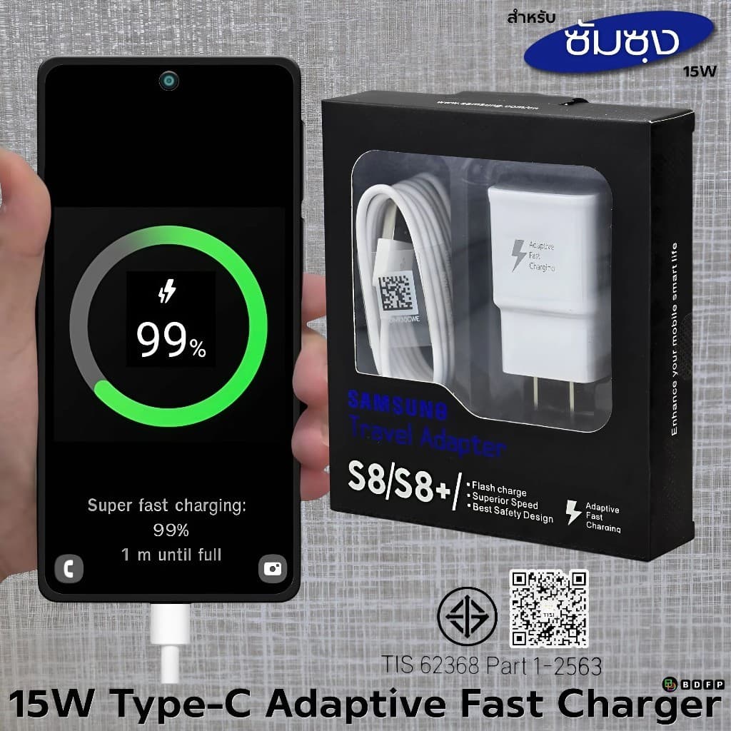 Sansung Charger 15W Type-C สําหรับ Sansung A30 Fast Quick Charge 3A สายชาร์จ m Usb-C US หัวชาร์จ รูปที่ 4