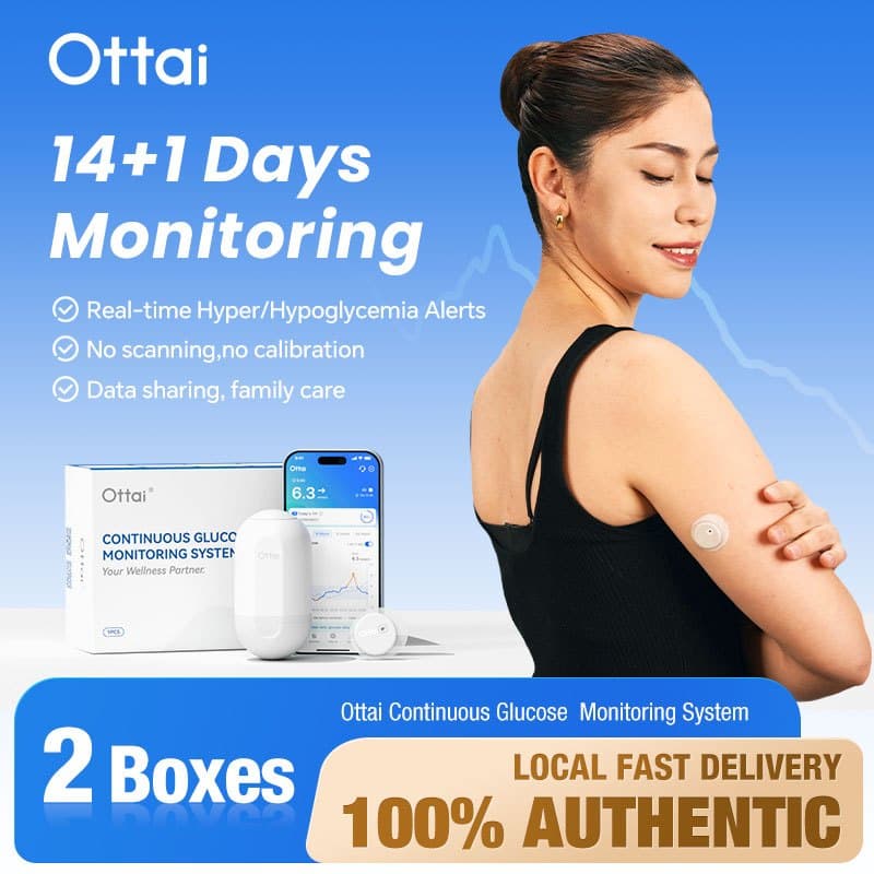 Ottai CGM 2 ทั้งชุด Home Care ระบบตรวจสอบแบบเรียลไทม์ต่อเนื่องสําหรับกลูโคสในเลือด รูปที่ 1