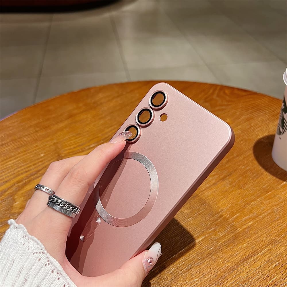 SAMSUNG แม่เหล็กสีเมทัลลิคเคสโทรศัพท์สําหรับSamsung Galaxy A57 A37 A17 A56 A36 A26 A16 A55 A25 A35 A15 A54 A34 A24 A14 5G Matte SlimซิลิโคนบางTPU Soft Cover รูปที่ 7