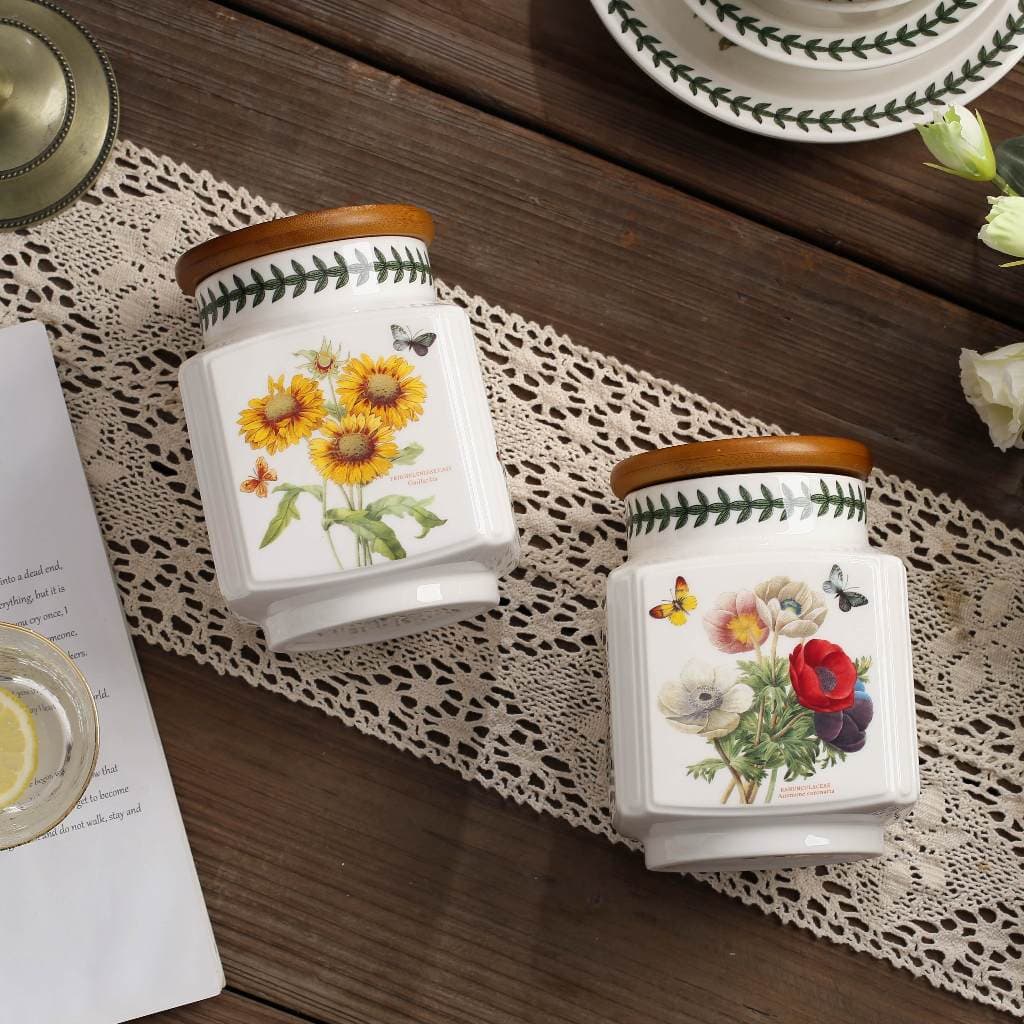 HongDian Portmeirion ชุดน้ำชายามบ่ายเซรามิก ceramic porcelain tea set ประกอบด้วยชามหูคู่ bowl จาน plate กาน้ำชา teapot โถ jar ลายดอกไม้เคลือบใต้เคลือบ underglaze ดีไซน์หรูหรา วัสดุคุณภาพสูง ปลอดภัยต่ออาหาร ทนความร้อน สีไม่ซีดจาง ใช้กับ microwave oven รูปที่ 7