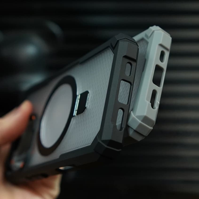 【Drop-proof/With bracket/Acrylic hard case/Black】เคส compatible for iPhone 11 12 13 14 15 16 17 pro max case รูปที่ 3