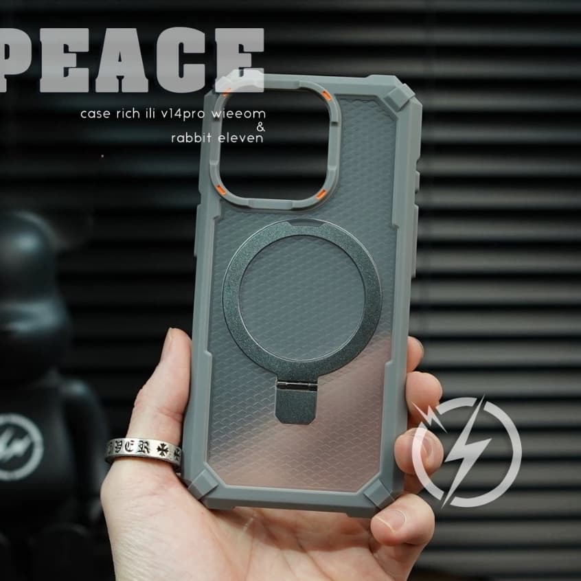 【Drop-proof/With bracket/Acrylic hard case/Black】เคส compatible for iPhone 11 12 13 14 15 16 17 pro max case รูปที่ 6