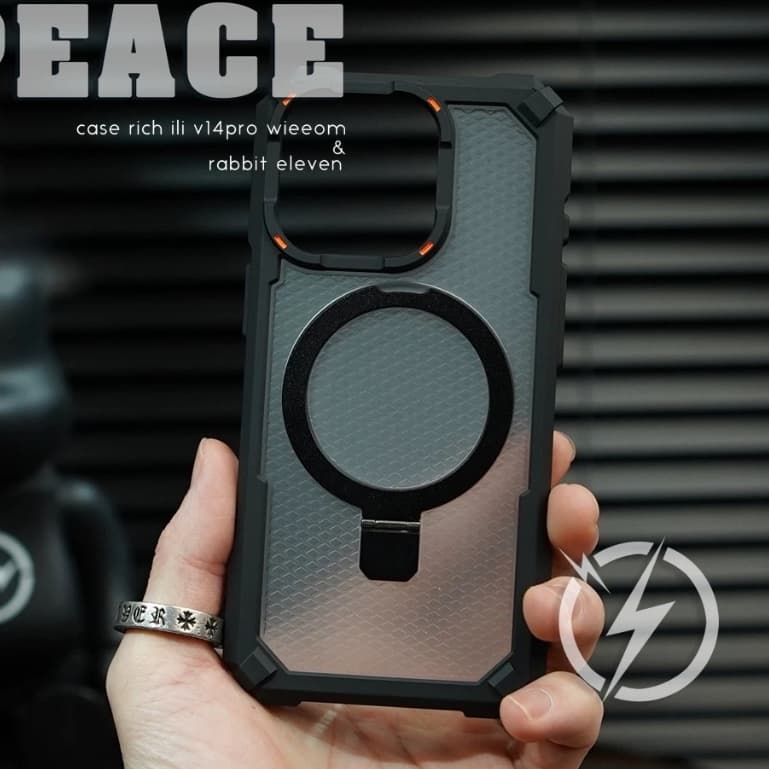 【Drop-proof/With bracket/Acrylic hard case/Black】เคส compatible for iPhone 11 12 13 14 15 16 17 pro max case รูปที่ 7