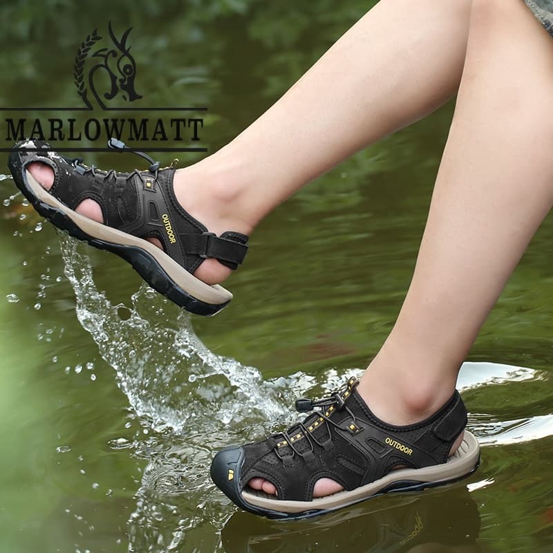 Marlowmatt รองเท้าแตะผู้ชาย 2025 สไตล์ใหม่รองเท้าฤดูฝนรองเท้าแบรนด์ดังกลางแจ้งปีนเขากันน้ํากันลื่น รูปที่ 4