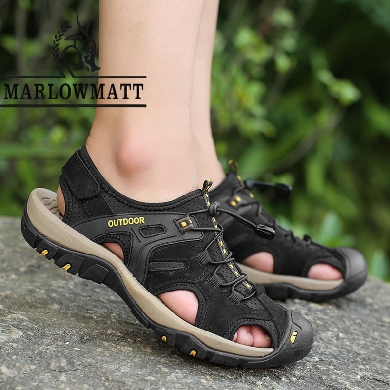 Marlowmatt รองเท้าแตะผู้ชาย 2025 สไตล์ใหม่รองเท้าฤดูฝนรองเท้าแบรนด์ดังกลางแจ้งปีนเขากันน้ํากันลื่น รูปที่ 2