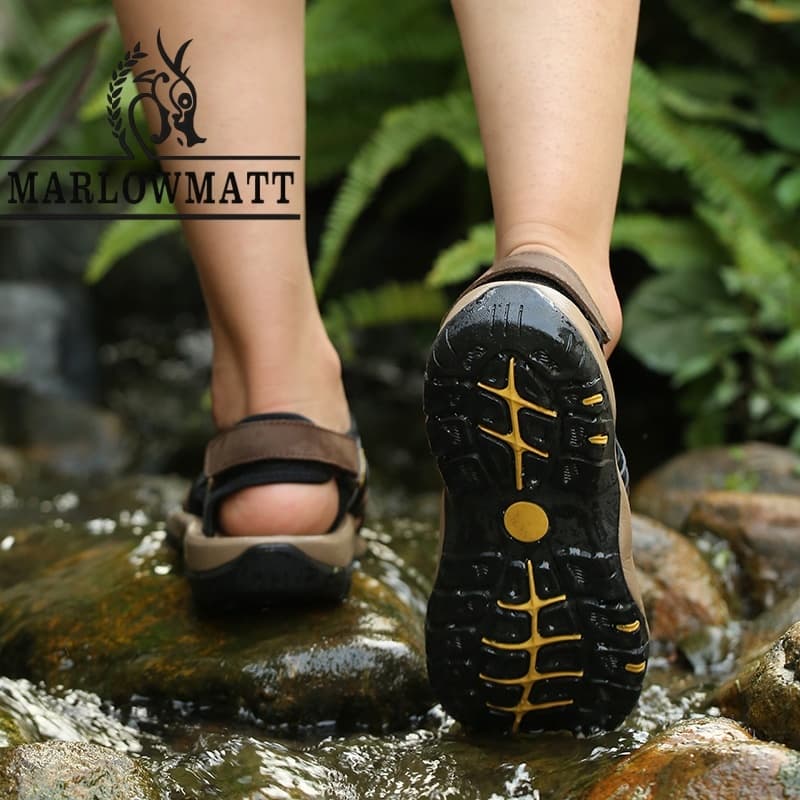 Marlowmatt รองเท้าแตะผู้ชาย 2025 สไตล์ใหม่รองเท้าฤดูฝนรองเท้าแบรนด์ดังกลางแจ้งปีนเขากันน้ํากันลื่น รูปที่ 9