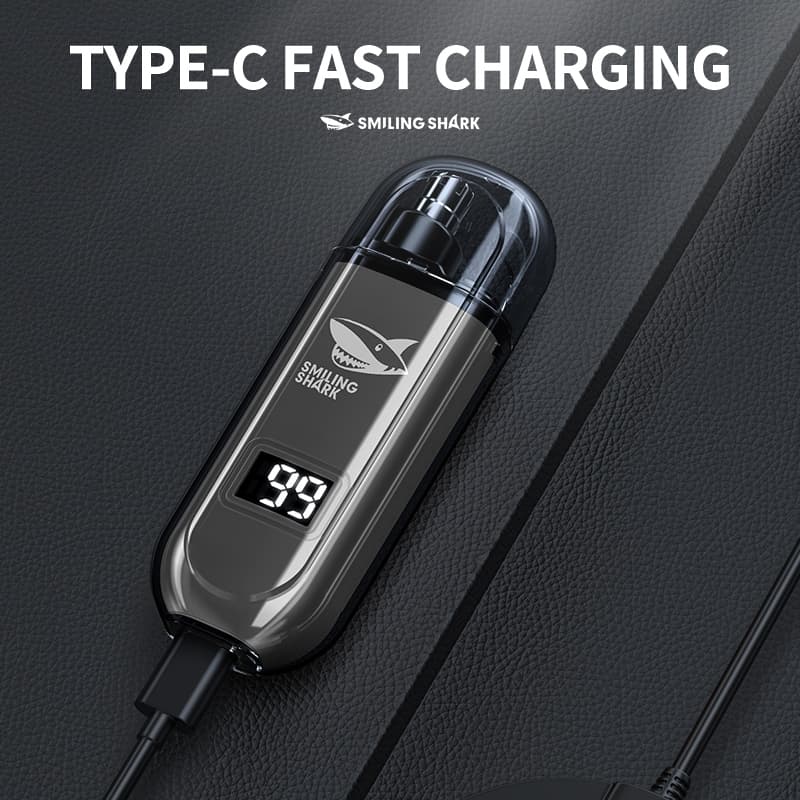 SmilingShark BM322 เครื่องเล็มขนจมูกไฟฟ้า มินิ มอเตอร์เสียงรบกวนต่ำ Type-C แบบชาร์จได้ ความสะดวกสบายโดยไม่ต้องดึงขนคิ้วผมที่ซักผ้าได้อย่างเต็มที่ รูปที่ 5