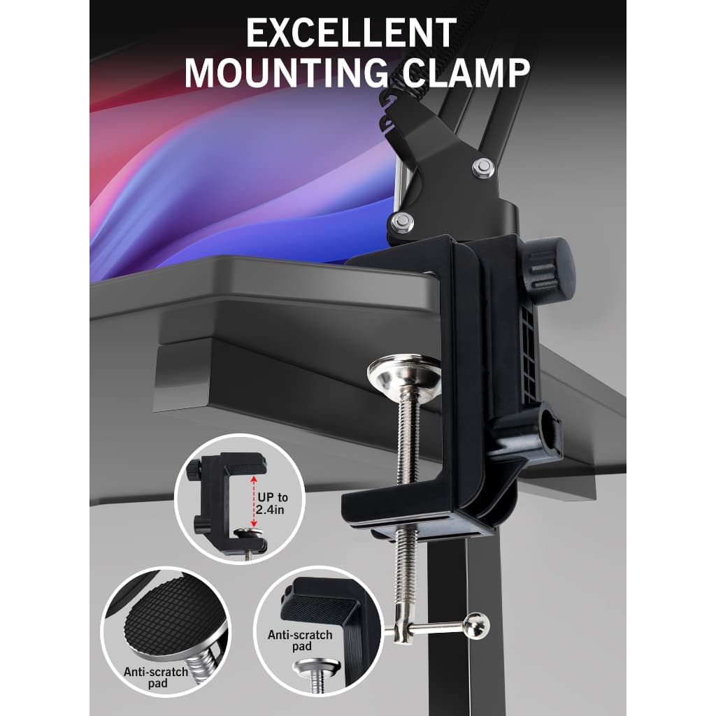 HyperX SoloCast Boom Arm - แขนไมค์เข้ากันได้กับ Hyper x SoloCast, แขนบูมไมโครโฟนพร้อมตัวกรองป๊อป, ปรับปรุงคุณภาพเสียง รูปที่ 5
