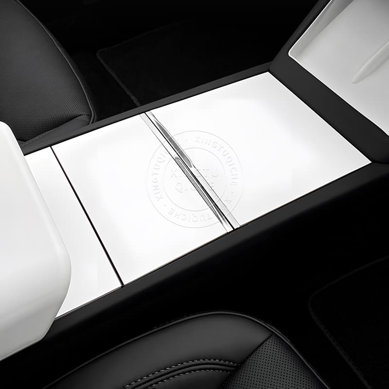 หมาะสำหรับ 2025 Tesla Model Y Juniper Model 3 Highland แผ่นป้องกันคอนโซลกลาง แผ่นซิลิโคนกันรอยขีดข่วน แผ่นตกแต่ง อุปกรณ์ปรับแต่งภายในรถยนต์ รูปที่ 2