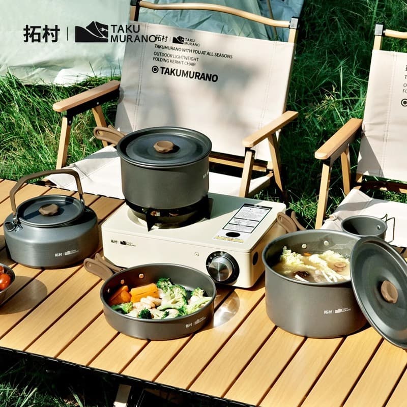 ชุดหม้อสนาม 3 in 1 เครื่องครัวพกพา ชุดปิคนิค ชุด หม้อสนาม ปิคนิคแบบพกพา mini ชุดครัวแคมปิ้ง รูปที่ 2
