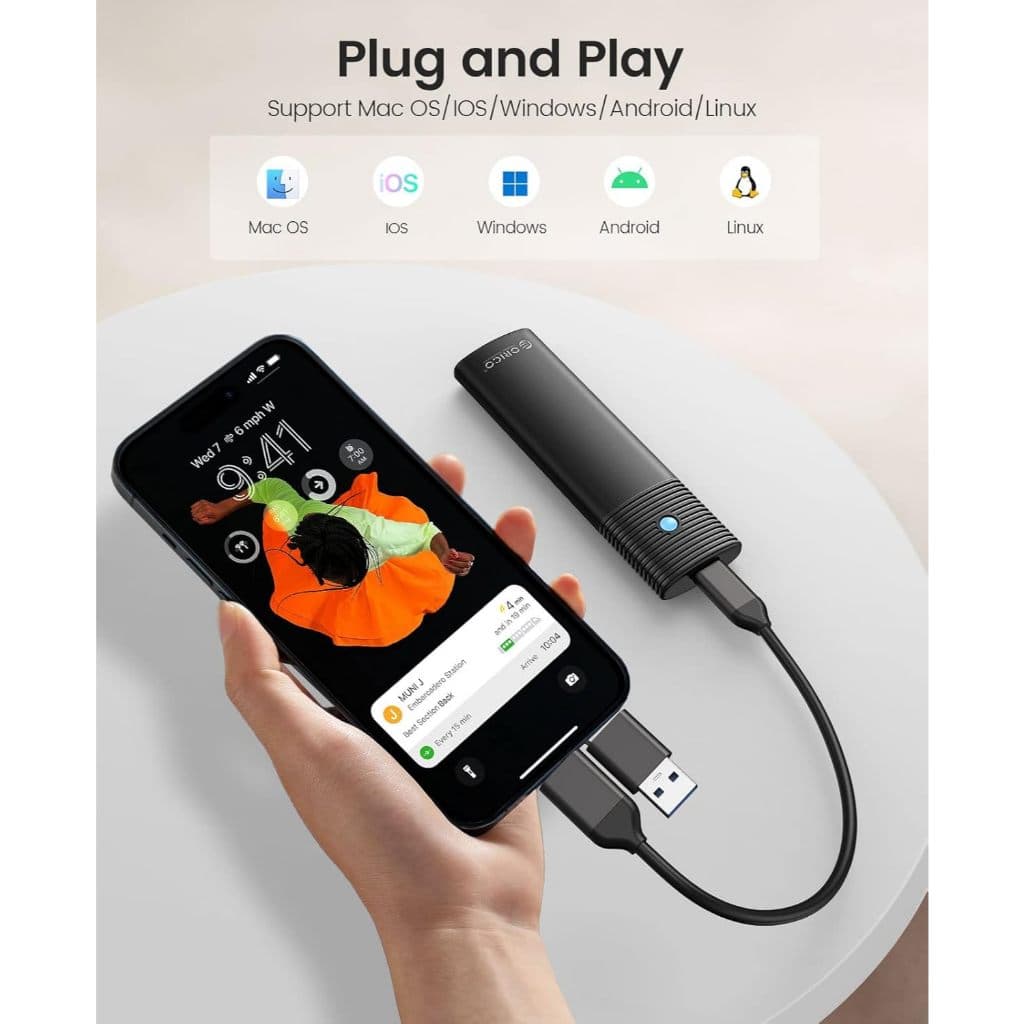 ORICO M2 SSD Enclosure USB3.0 Type-C NVMe PCIe - เหมาะกับ NGFF NVME SSD เหมาะสําหรับ Mac รูปที่ 6