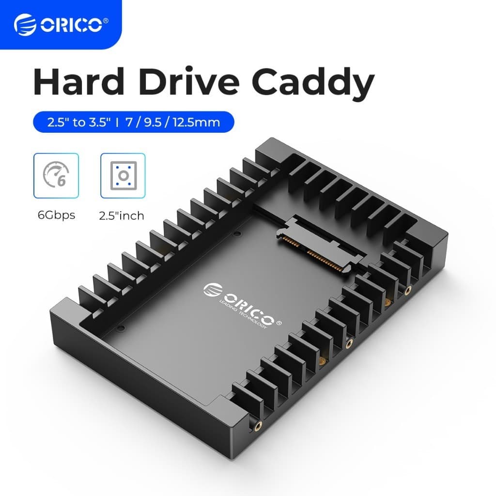 ORICO แคดดี้ฮาร์ดไดรฟ์ 2.5 นิ้วถึง 3.5 นิ้ว SATA 3.0 ถึง USB 3.0 อะแดปเตอร์ 6Gbps รูปที่ 1