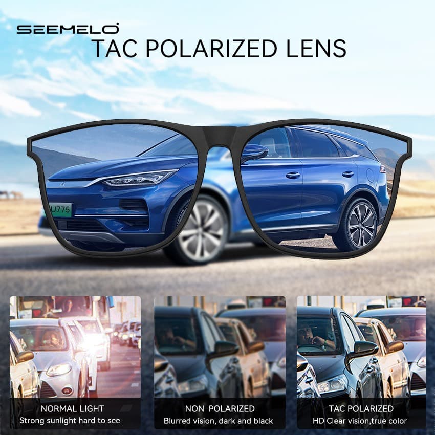 SEEMELO คลิปบนแว่นตากันแดดโพลาไรซ์ TR90 กรอบ Unisex ขนาดใหญ่ น้ำหนักเบา Anti-Glare สำหรับการขับรถและOutdoor สามารถFlip Up เพื่อใช้ร่วมกับแว่นตามใบสั่งแพทย์ รูปที่ 5