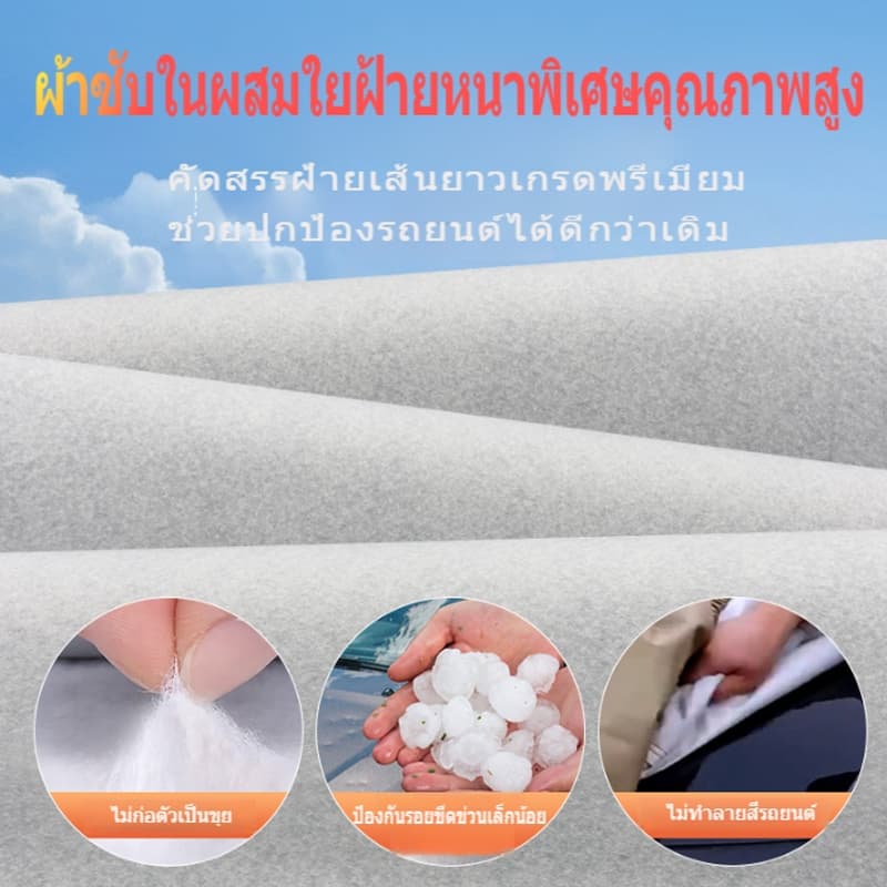 ผ้าคลุมรถยนต์NEW 2025 กากี ผ้าคลุมรถ 3 ชั้นไม่ติดสีรถ ทนพิเศษ กันรอย กันแดดUV ฝน ฝุ่นความร้อนในรถยนต์ ผ้าคลุมรถ ผ้าครุมรถเก๋ง ผ้าคลุมรถทั้งคัน ผ้าคลุม รูปที่ 6