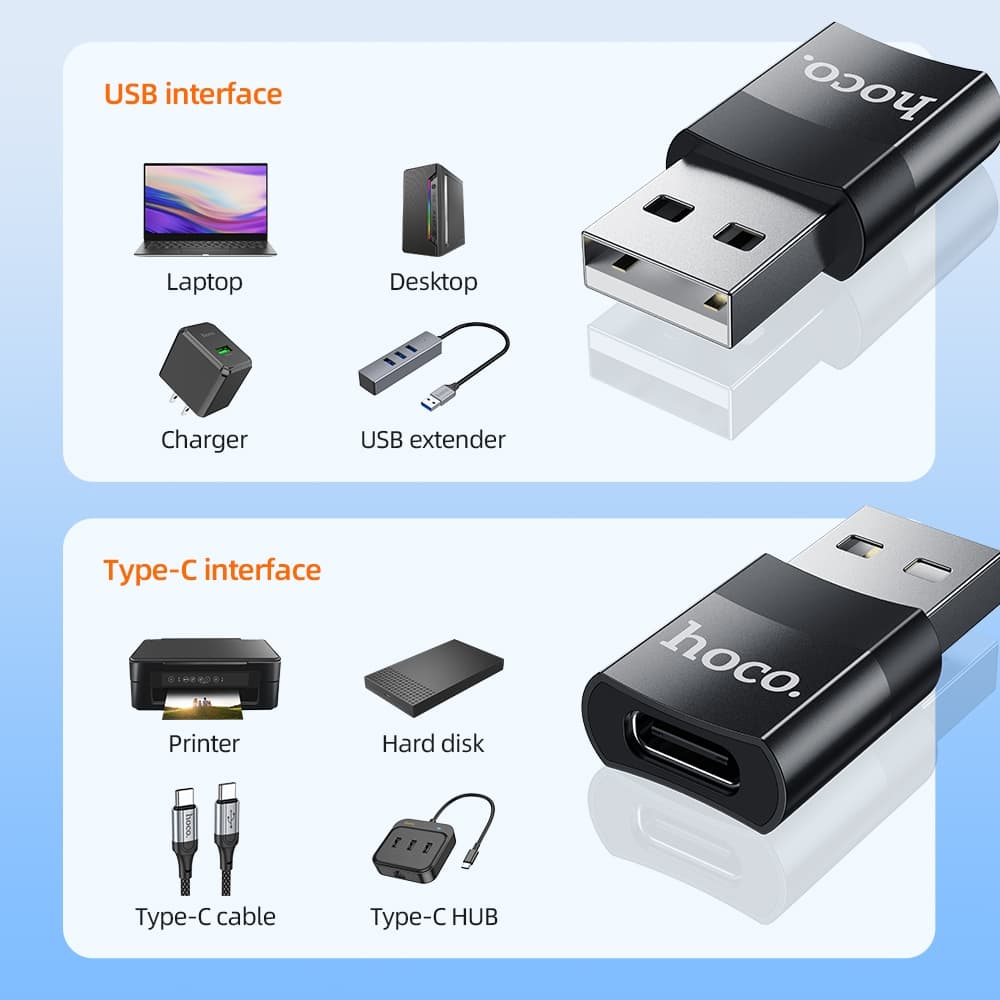 hoco. UA17 2in1 ADAPTER หัวแปลง ตัวแปลง สัญญาณ สายชาร์จ หัวแปลง USB Micro​ Type-c​ iP รูปที่ 4