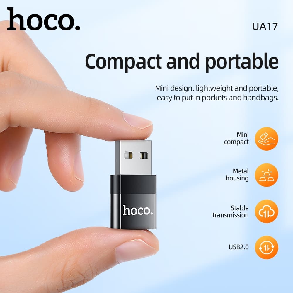hoco. UA17 2in1 ADAPTER หัวแปลง ตัวแปลง สัญญาณ สายชาร์จ หัวแปลง USB Micro​ Type-c​ iP รูปที่ 8