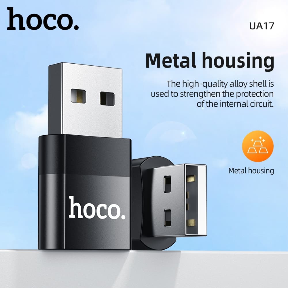 hoco. UA17 2in1 ADAPTER หัวแปลง ตัวแปลง สัญญาณ สายชาร์จ หัวแปลง USB Micro​ Type-c​ iP รูปที่ 2