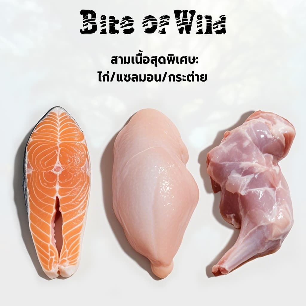 Bite Of Wild รสไก่และปลาแซลมอน คอมโบ ขนมแมวเลีย 60 กรัม โปรตีนสูงและโภชนาการสูง รูปที่ 3