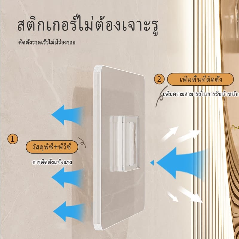 YissTiee ชั้นวางสบู่ ติดผนัง ชั้นใส่สบู่ ไม่ต้องเจาะรู, พร้อมถาดรองน้ำ สะดวกต่อการใช้งาน รูปที่ 5
