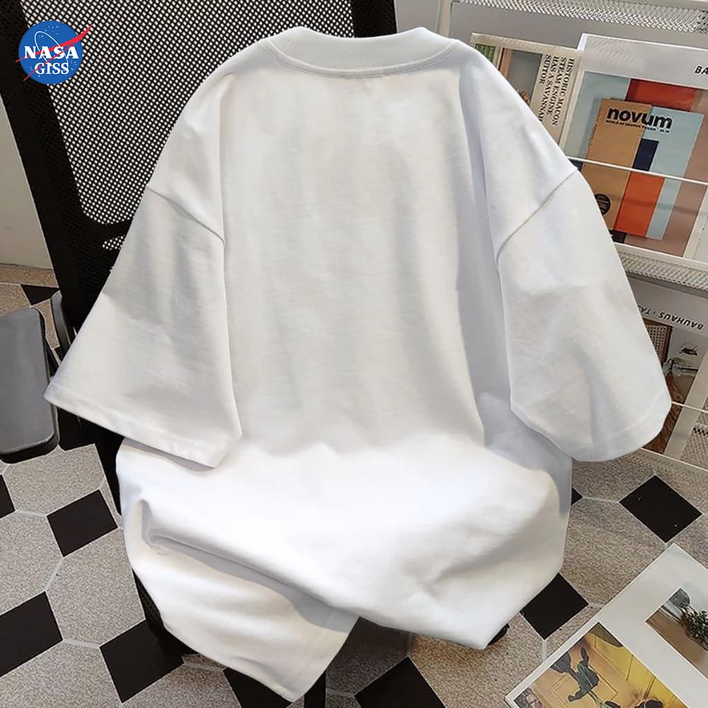 NASA เสื้อยืดชายหญิงแขนสั้น สตรีทฮิปฮอป summer Traveling at night พิมพ์ลาย คอตตอน คอกลม หลวมและระบายอากาศ รูปที่ 9