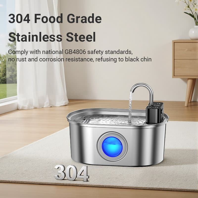 ROJECO 3.2L สแตนเลสน้ําพุสัตว์เลี้ยงไร้สายดื่ม Feeder แบตเตอรี่ดําเนินการอัตโนมัติ Motion Sensor เครื่องจ่ายน้ําอุปกรณ์สัตว์เลี้ยง รูปที่ 4