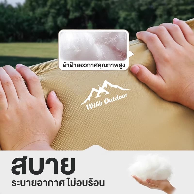 เพิ่มผ้าฝ้ายเก้าอี้แคมป์ปิ้ง เก้าอี้สนามเดินป่า กลางแจ้ง รับน้ำหนักได้ 300kg เนื้อผ้าใบOxford ส่งเร็ว รูปที่ 5
