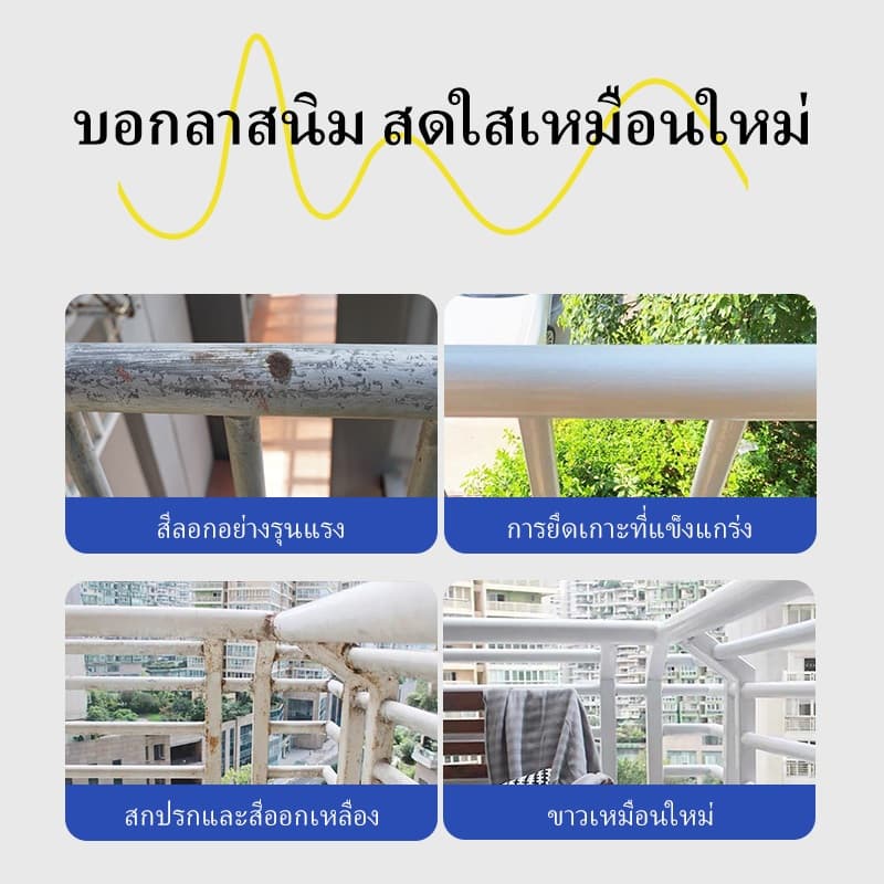 SANQING สีทาเหล็กกันสนิม กันน้ำ กันแดด แห้งเร็ว สีสด ทนนาน ใช้ได้ทั้งใน-นอกบ้าน สำหรับประตูเหล็ก รั้วเหล็ก หลังคาเหล็ก รูปที่ 5