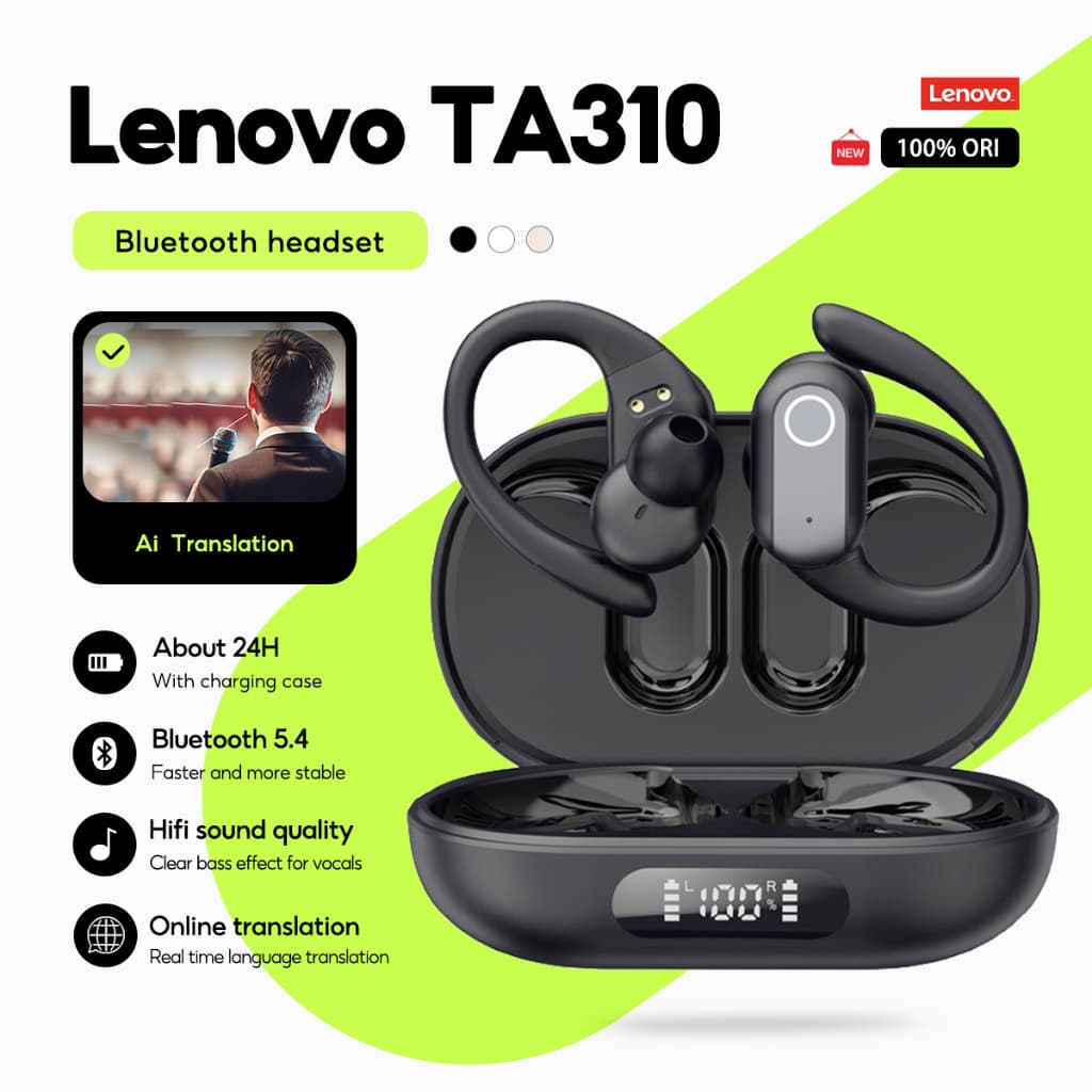 Lenovo TA310 True Wireless Bluetooth 5.4 Earbuds AI การแปลอัจฉริยะ เสียง Lossless ความละเอียดสูง กีฬา Sweatproof Secure Fit Voice Control รูปที่ 1